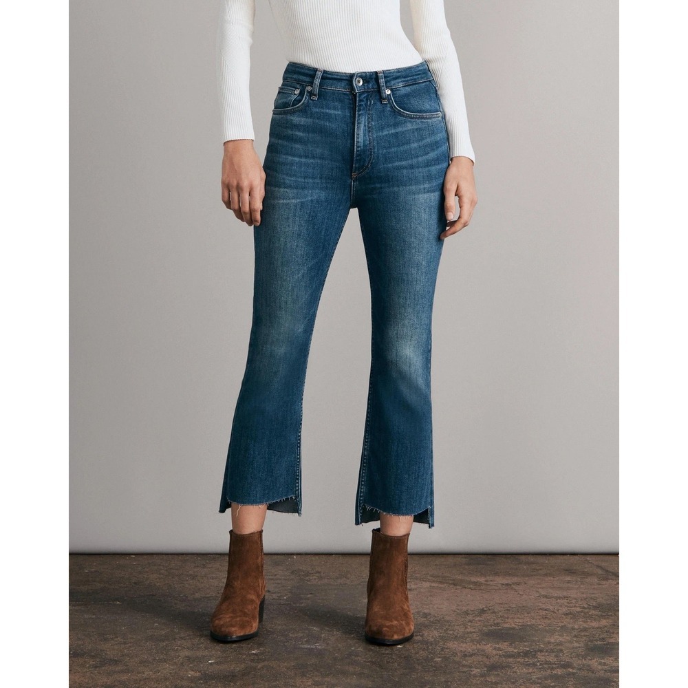 Rag & Bone Casey High-Rise Ankle Flare Jeans Blue 26 - Picture 1 of 8